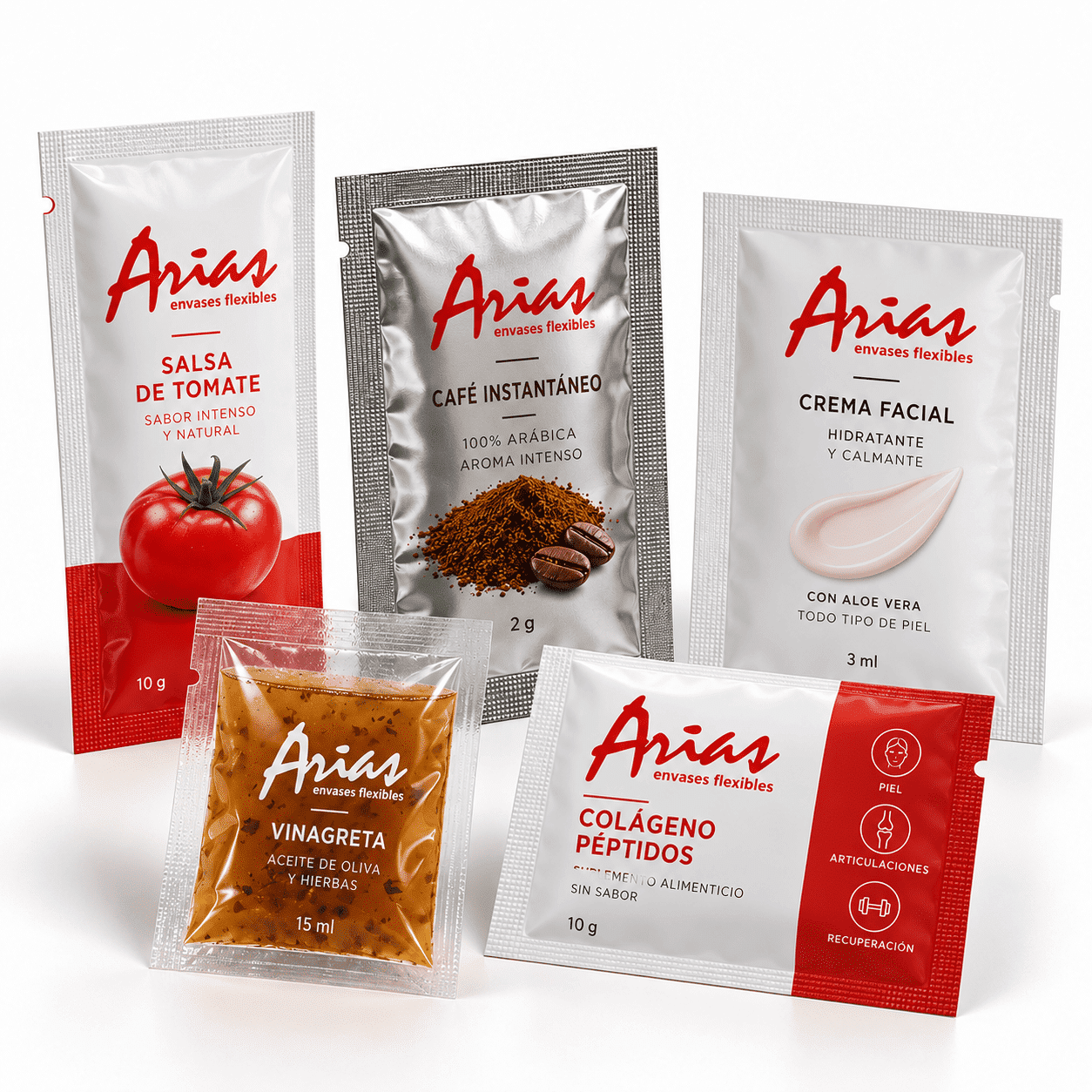 Envases Sachet personalizados para café, salsa, cosmética y suplementos