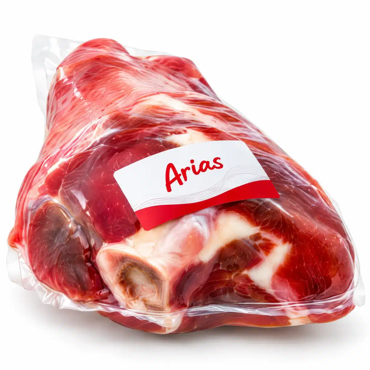 Ariretráctil shrink bag for vacuum-packed bone-in meat